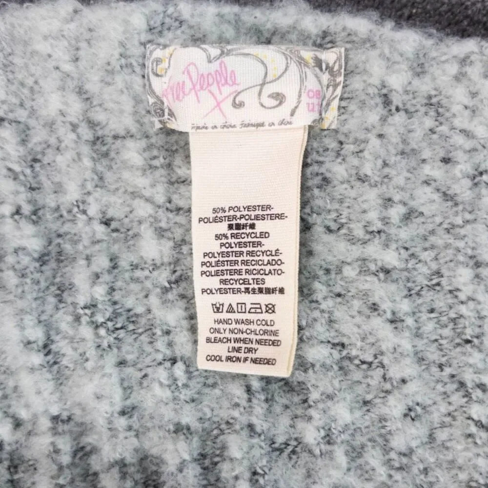 Free People Ripple Recycled Blend Scarf Sky Blue One Size Cozy Boho Soft